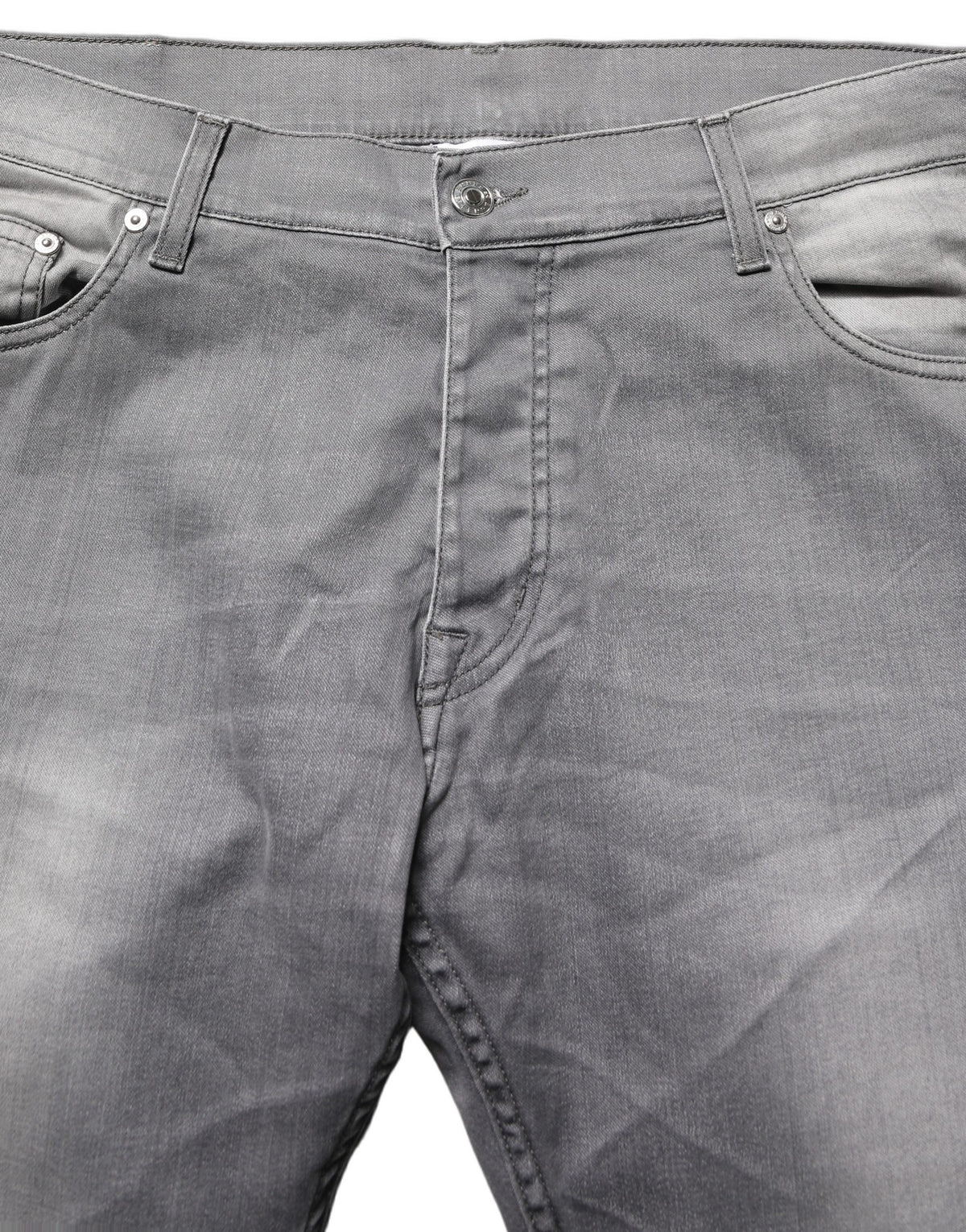 GF Ferre Gray Washed Mid Waist Straight Jeans for Men