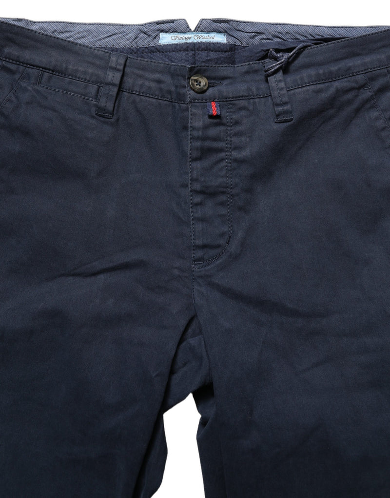 Domenico Tagliente Navy Blue Skinny Chino Pants for Men