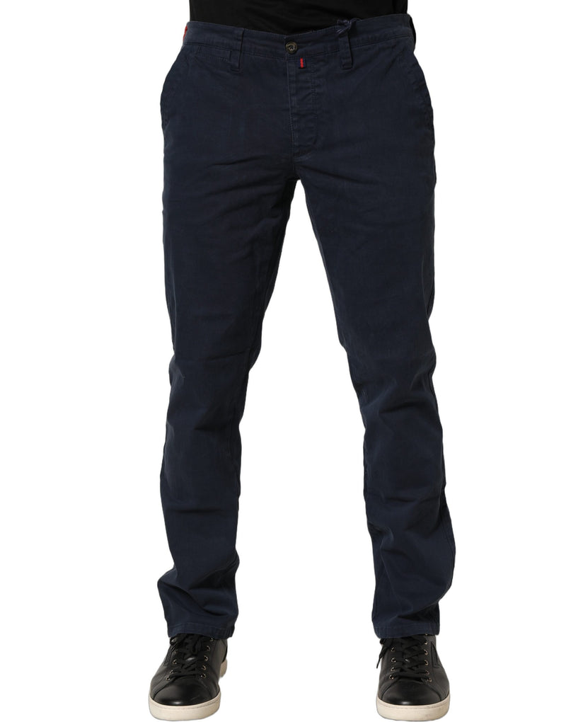 Domenico Tagliente Navy Blue Skinny Chino Pants for Men
