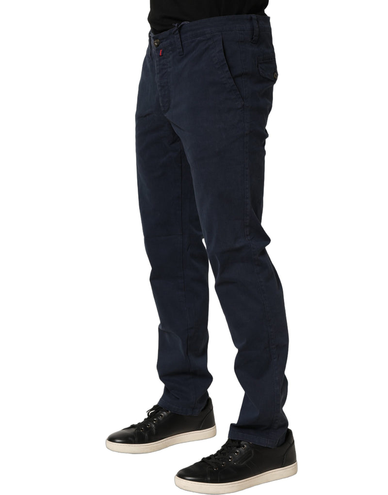Domenico Tagliente Navy Blue Skinny Chino Pants for Men