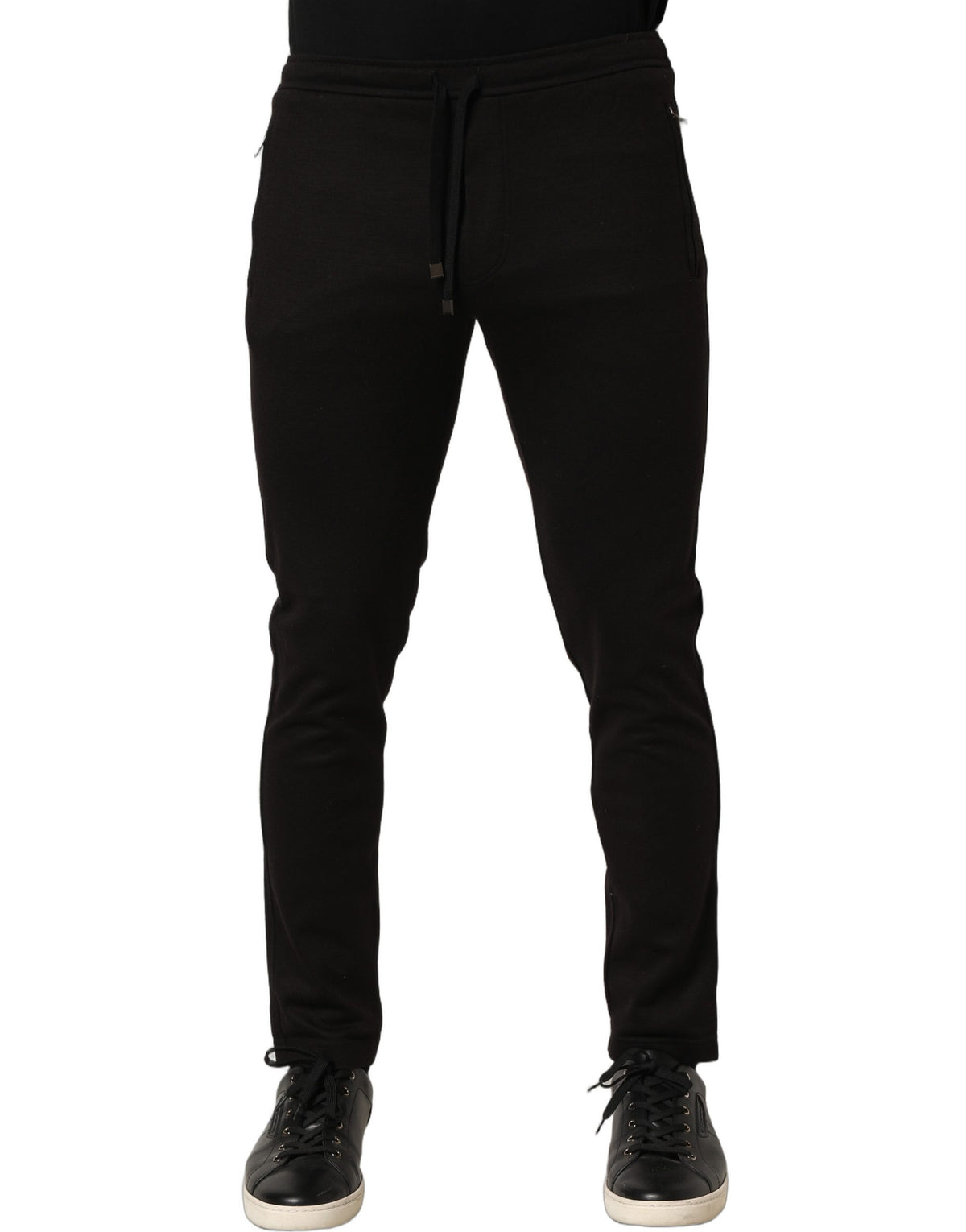 Dolce & Gabbana Black Wool Jogger Pants for Men