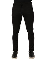 Dolce & Gabbana Black Wool Jogger Pants for Men