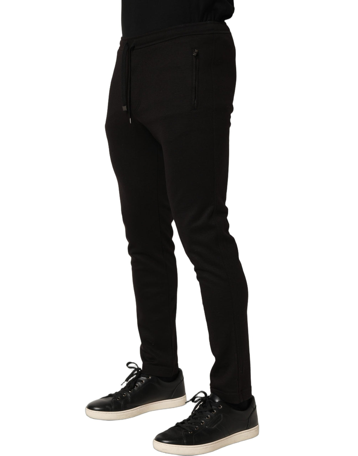 Dolce & Gabbana Black Wool Jogger Pants for Men