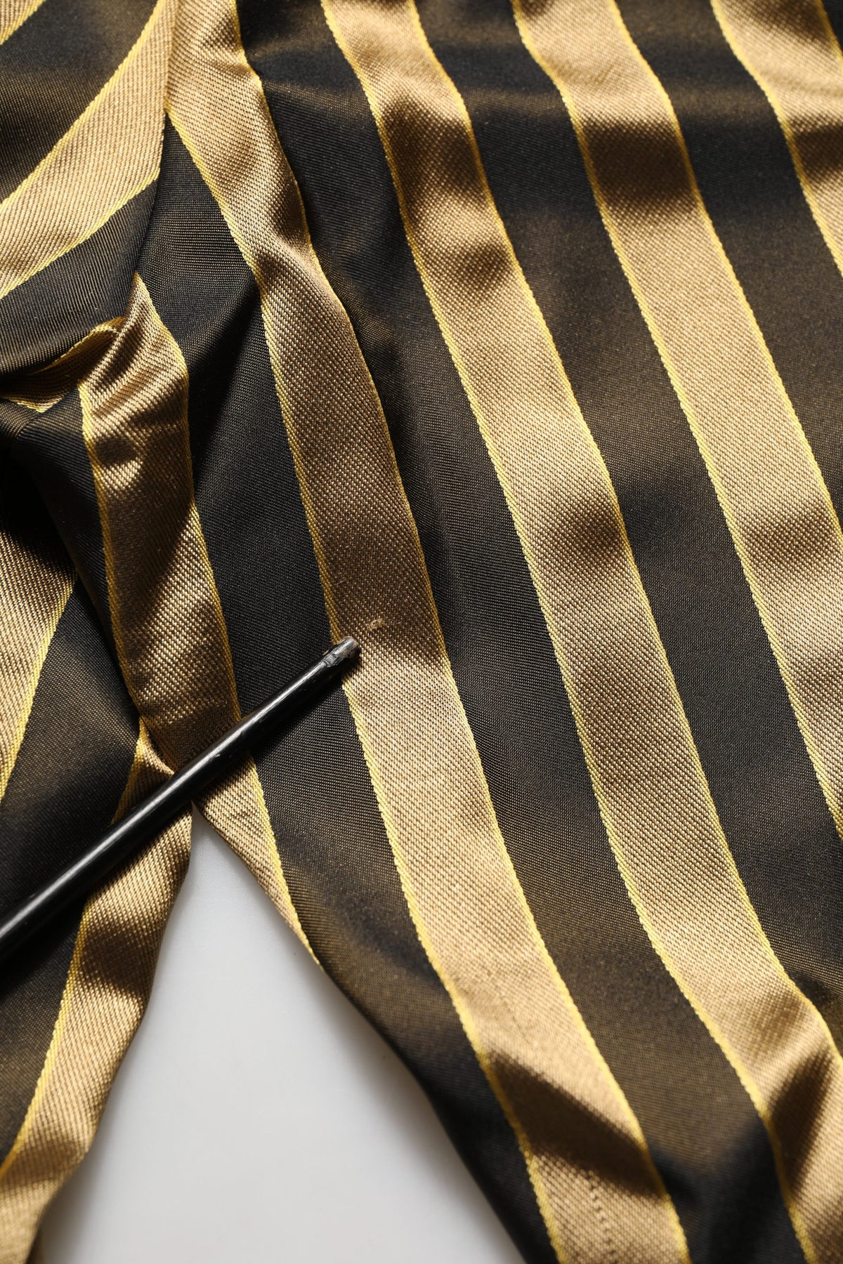 Dolce & Gabbana Gold Black Stripe Satin Tapered Leg Men Pants