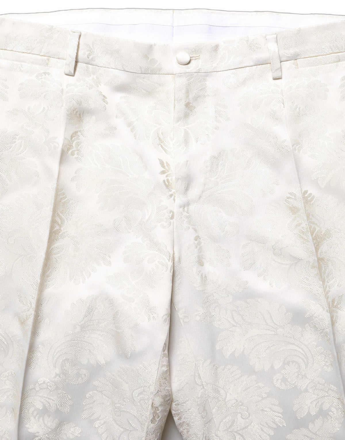 Dolce & Gabbana White Floral Men Dress Formal Trouser Pants