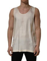 Dolce & Gabbana Off White Sleeveless Tank Top T-shirt