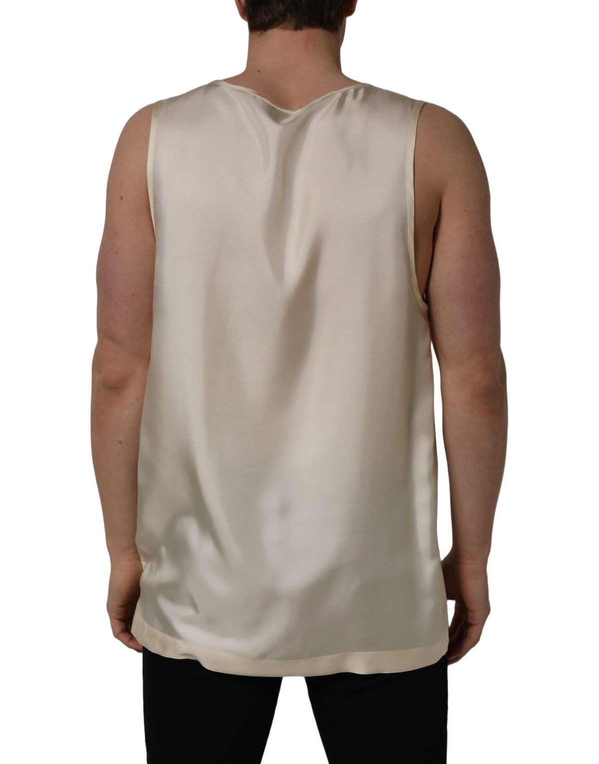 Dolce & Gabbana Off White Sleeveless Tank Top T-shirt