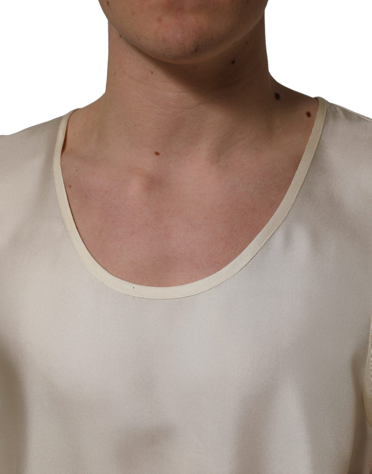 Dolce & Gabbana Off White Sleeveless Tank Top T-shirt