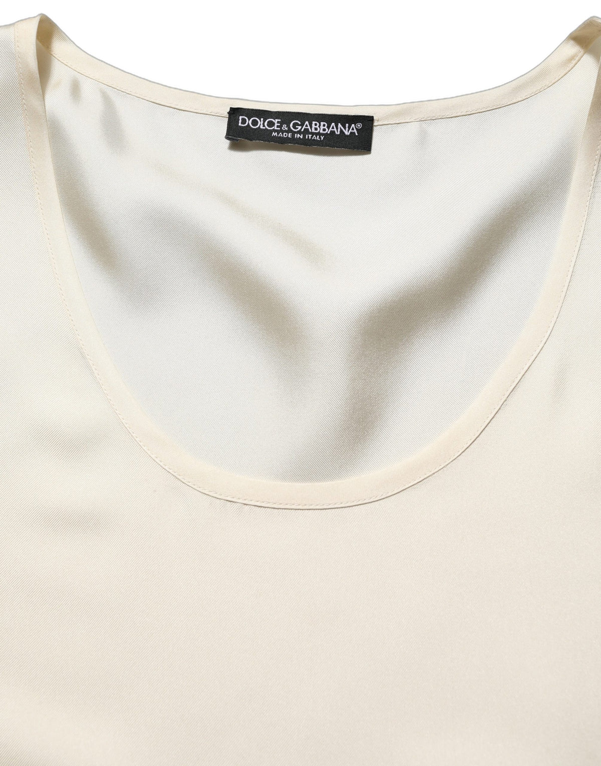 Dolce & Gabbana Off White Sleeveless Tank Top T-shirt