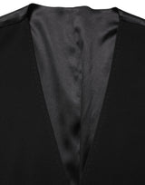 Dolce & Gabbana Black Wool Single Breasted Waistcoat Vest