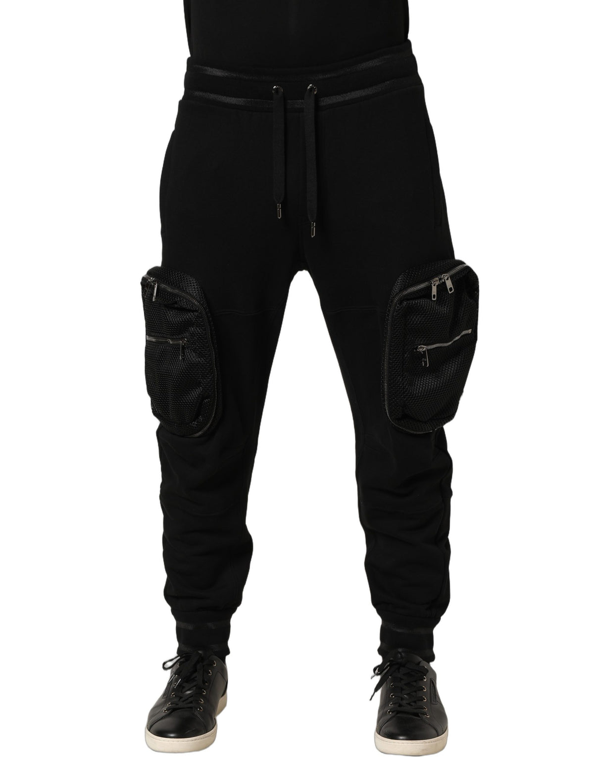Dolce & Gabbana Black Mid Waist Cargo Jogger Pants