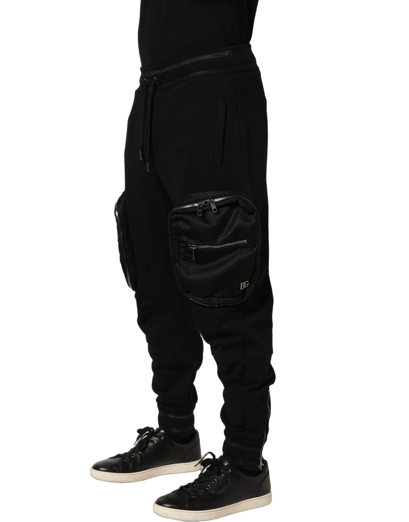 Dolce & Gabbana Black Mid Waist Cargo Jogger Pants