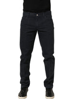Dolce & Gabbana Black Cotton Mid Waist Skinny Jeans for Men