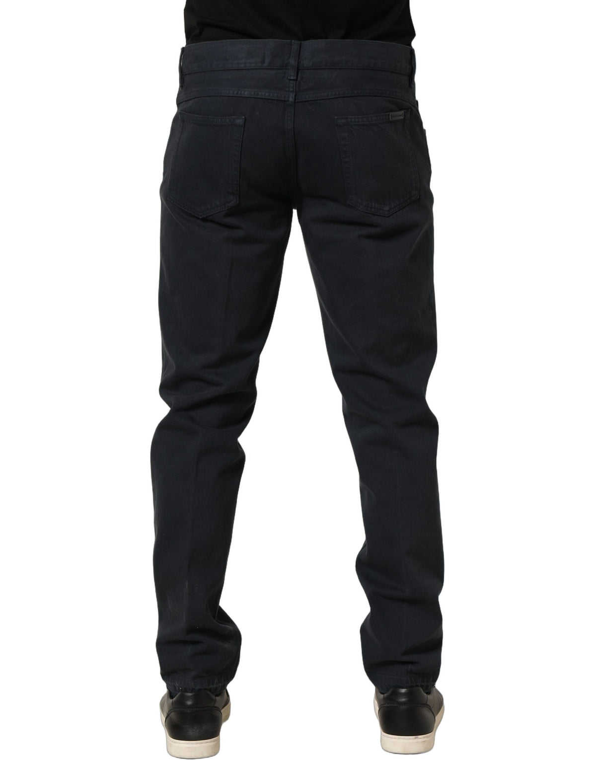 Dolce & Gabbana Black Cotton Mid Waist Skinny Jeans for Men