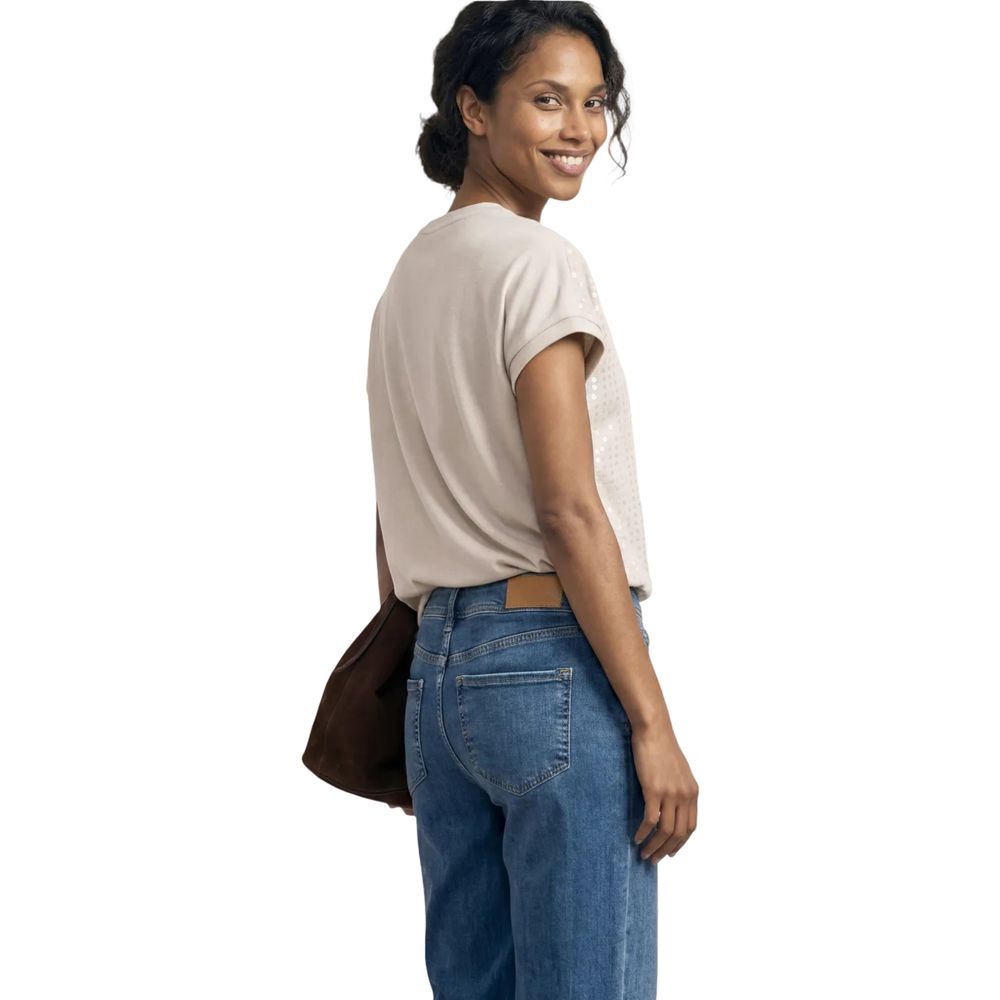 Street One Beige Polyester T-Shirt for Women