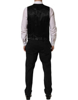 Dolce & Gabbana Black Wool Slim Fit Formal 3 Piece Men Suit