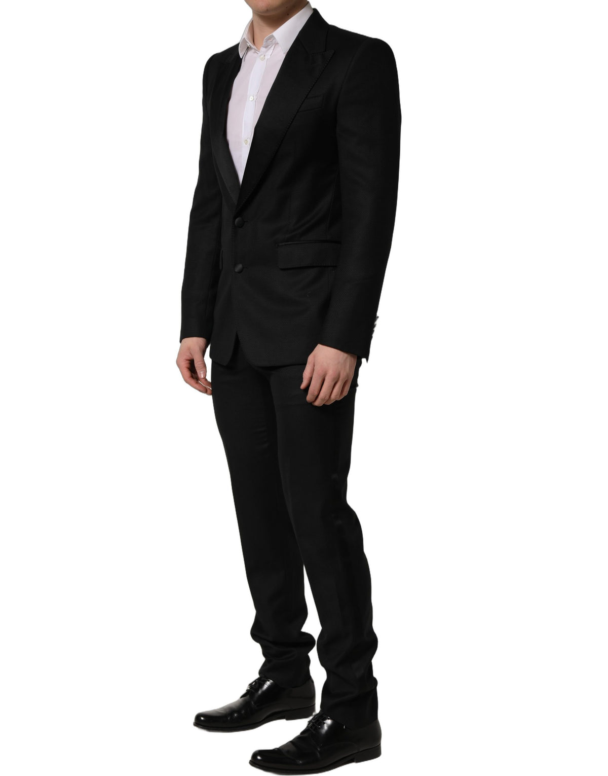 Dolce & Gabbana Black Wool Slim Fit Formal 2 Piece Suit