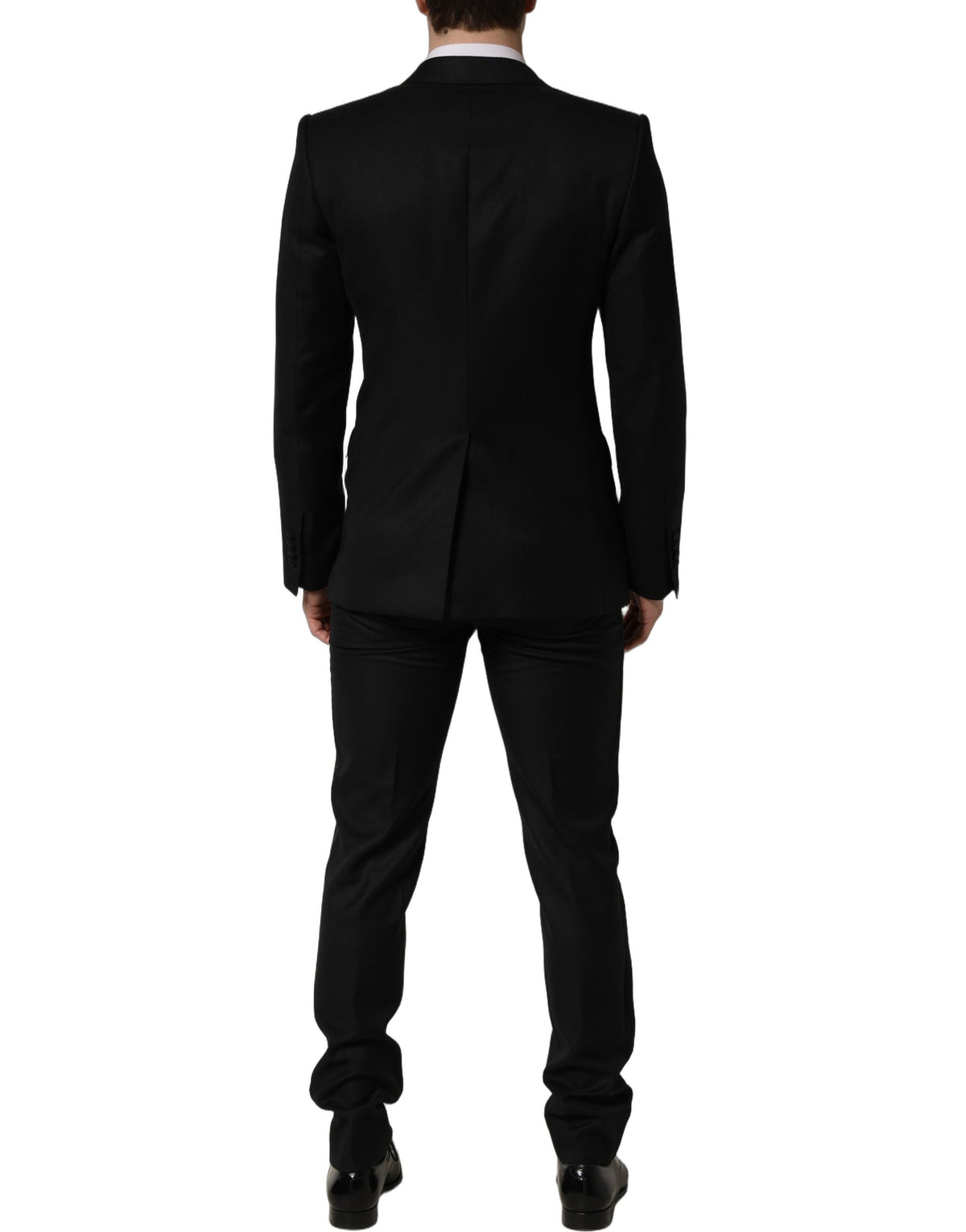 Dolce & Gabbana Black Wool Slim Fit Formal 2 Piece Suit