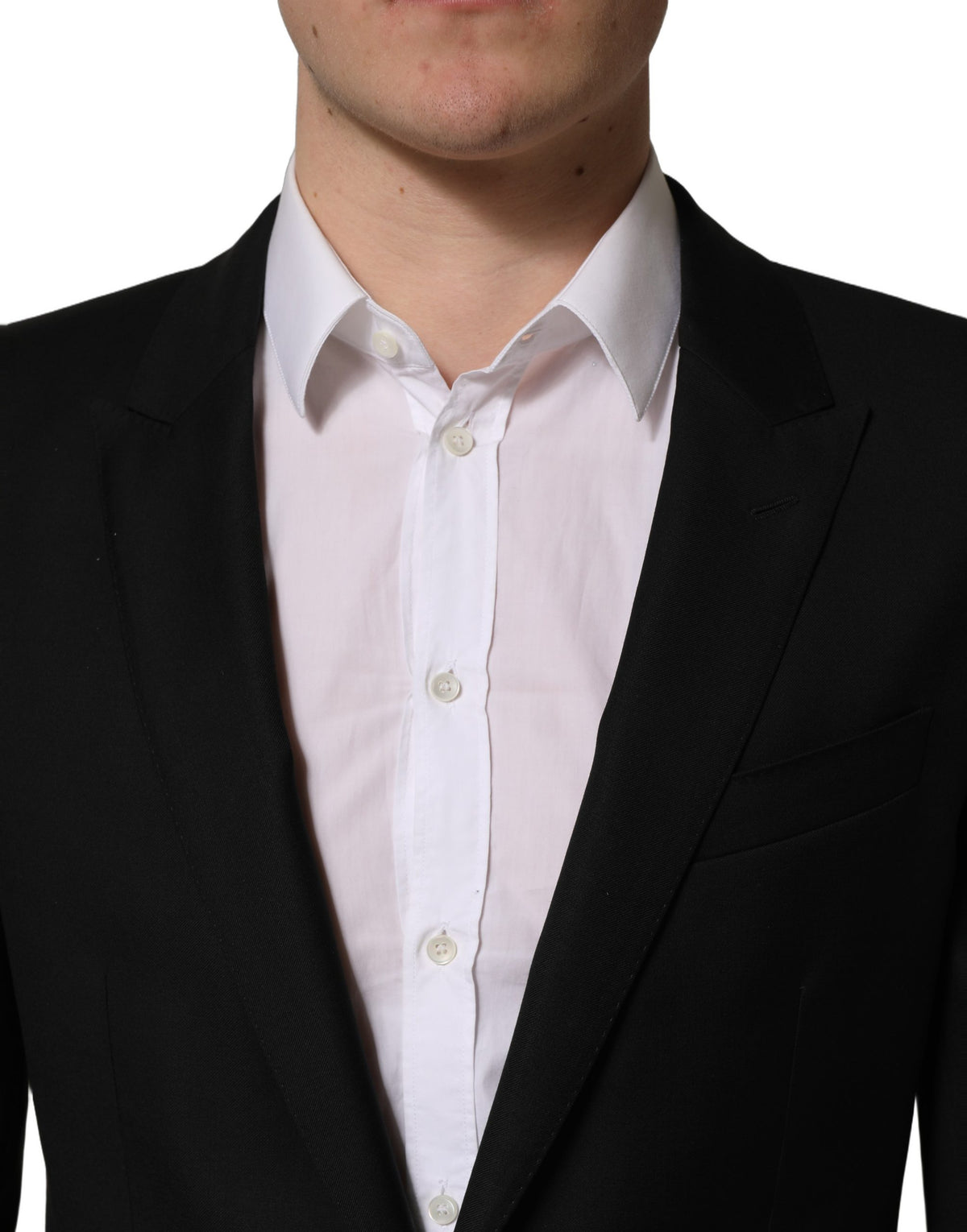 Dolce & Gabbana Black Wool Slim Fit Formal 2 Piece Men Suit