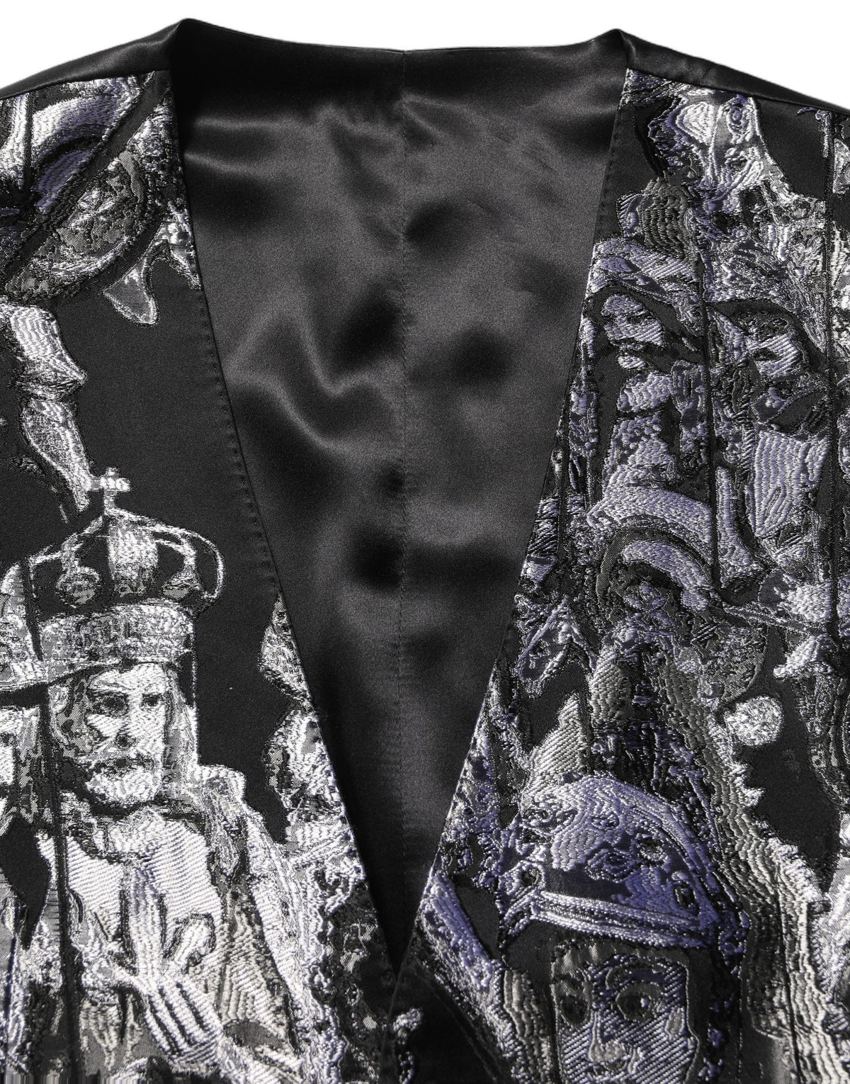 Dolce & Gabbana Black Jacquard Slim Fit Formal 3 Piece Suit