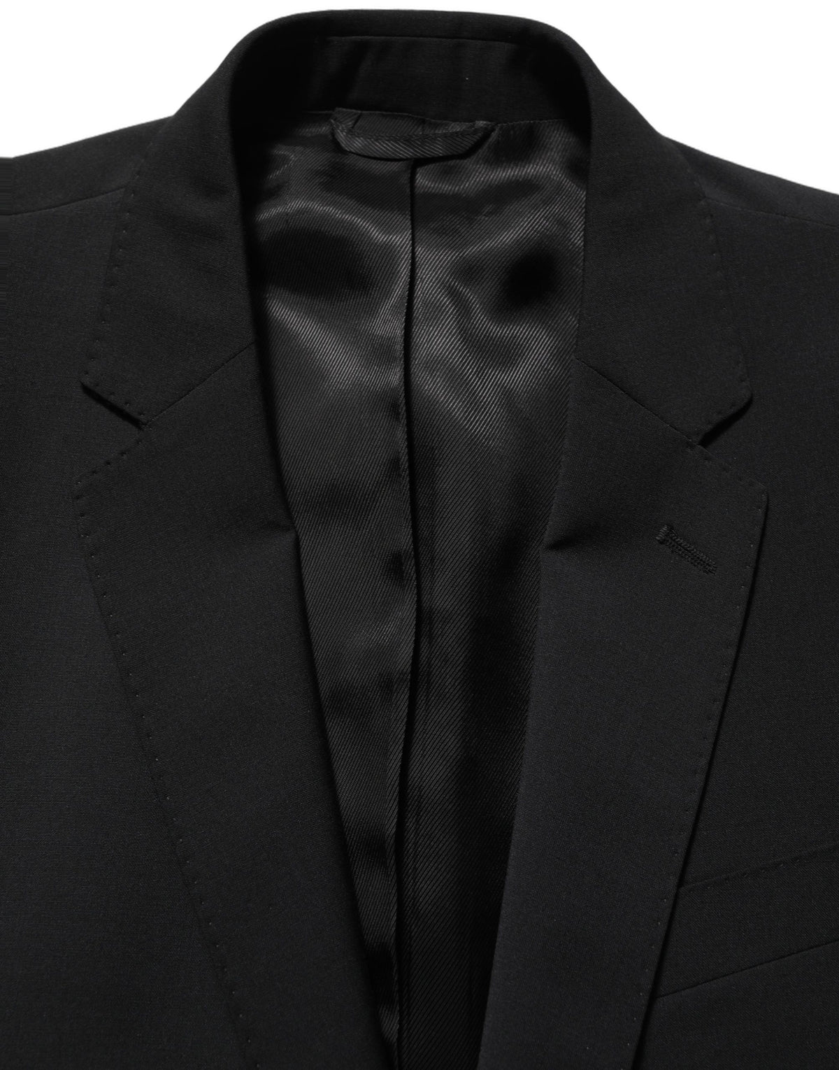 Dolce & Gabbana Black Wool Slim Fit Formal 2 Piece Men Suit