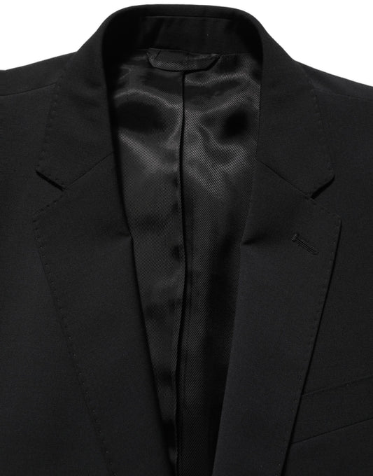 Dolce & Gabbana Black Wool Slim Fit Formal 2 Piece Men Suit