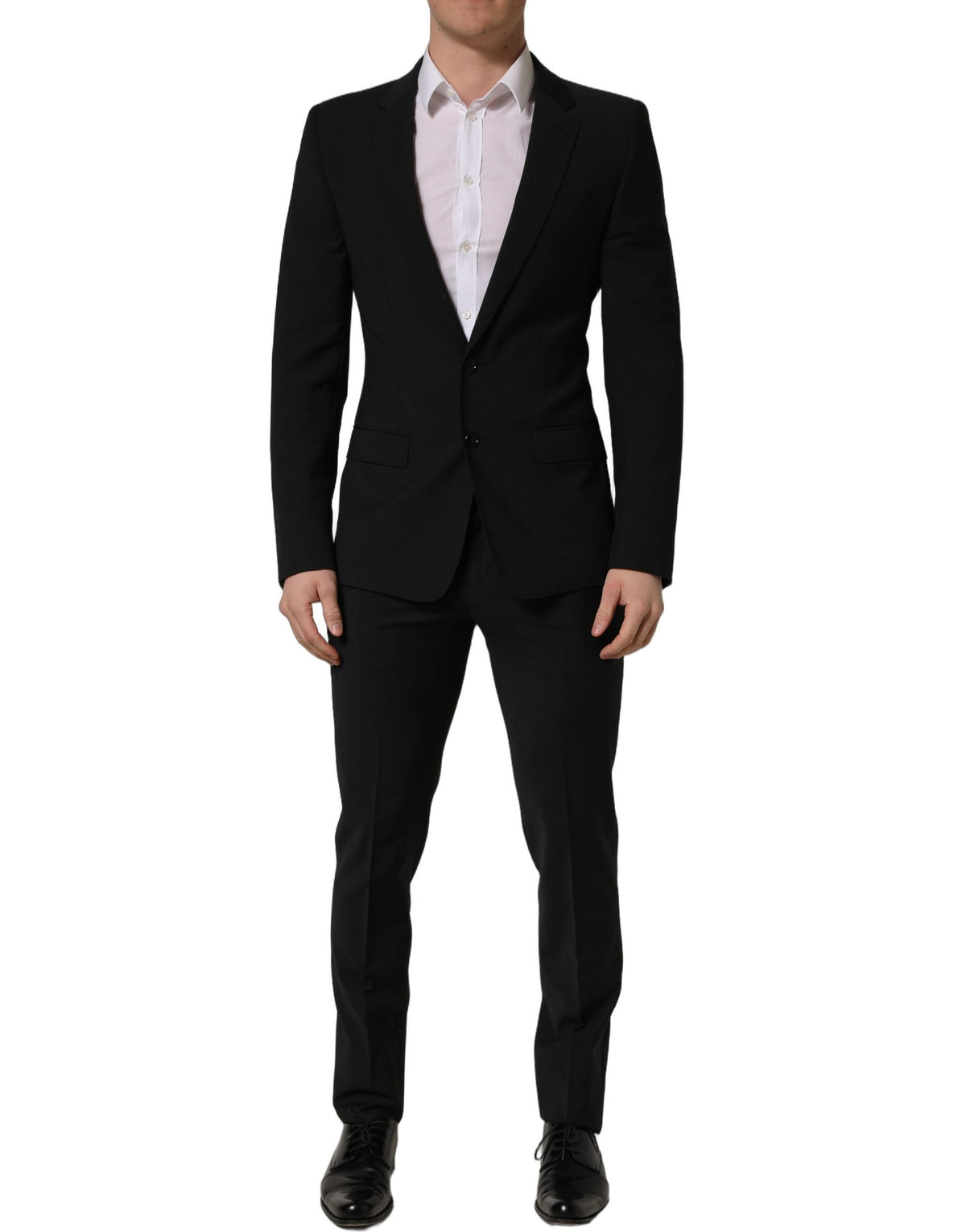 Dolce & Gabbana Black Wool Slim Fit Formal 2 Piece Men Suit