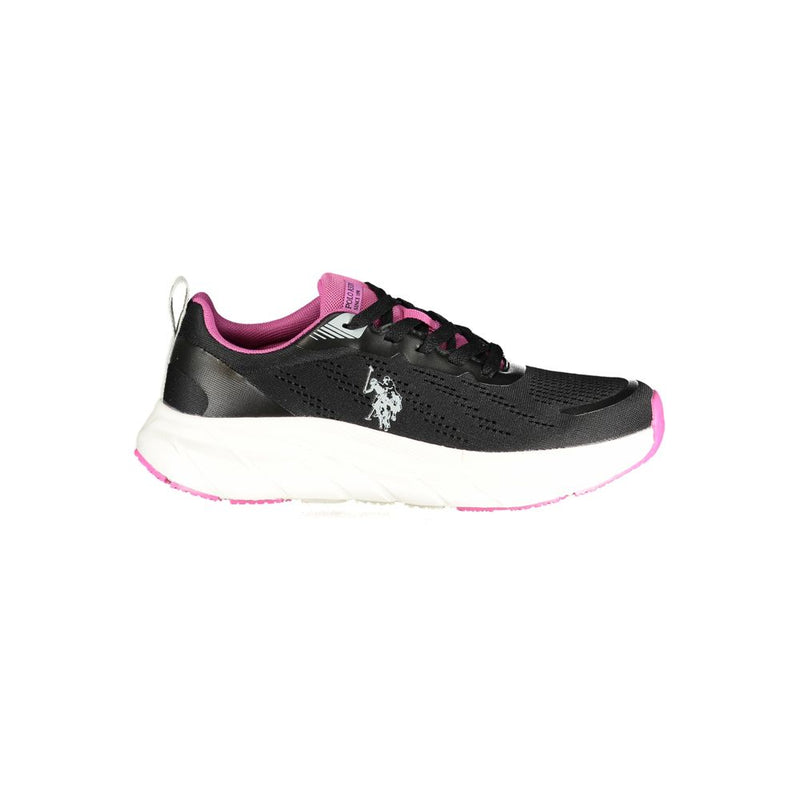 U.S. POLO ASSN. Nero Fabric Women's Sneaker - Black & Fuchsia