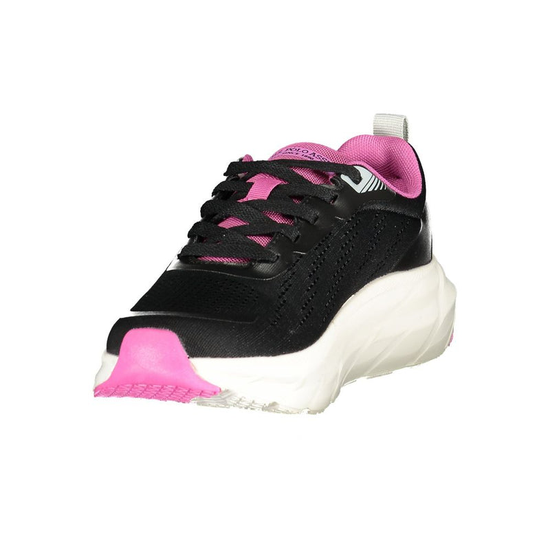 U.S. POLO ASSN. Nero Fabric Women's Sneaker - Black & Fuchsia