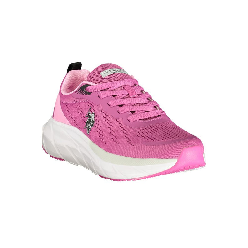 U.S. POLO ASSN. Women's Pink Polyurethane Sneakers - Stylish Comfort