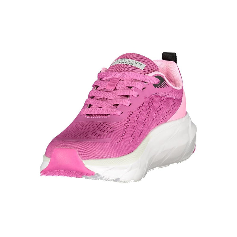 U.S. POLO ASSN. Women's Pink Polyurethane Sneakers - Stylish Comfort