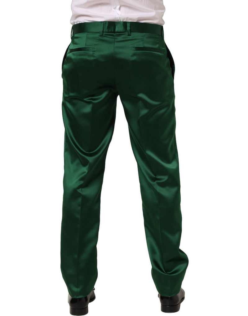 Dolce & Gabbana Dark Green Tapered Leg Dress Trouser Pants