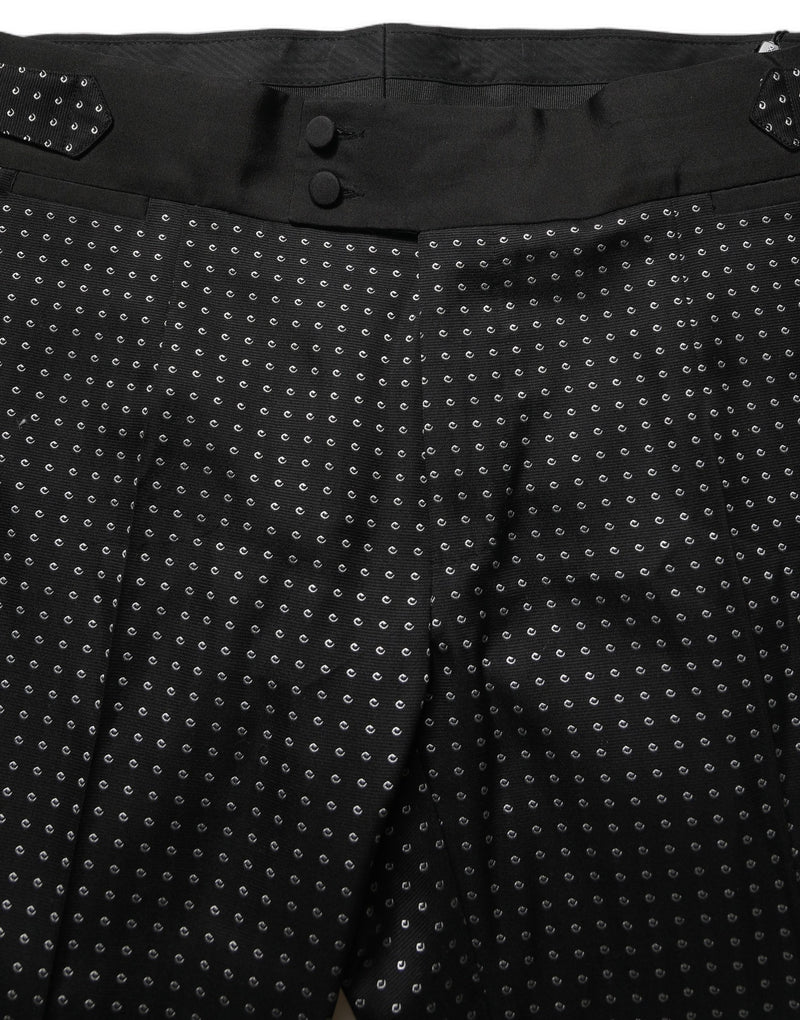 Dolce & Gabbana Black Polka Dot Cotton Dress Trouser Pants