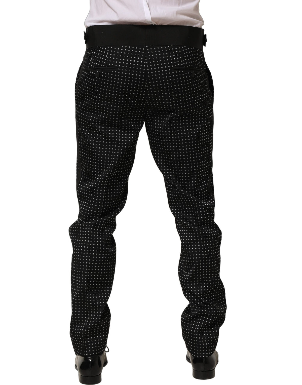 Dolce & Gabbana Black Polka Dot Cotton Dress Trouser Pants