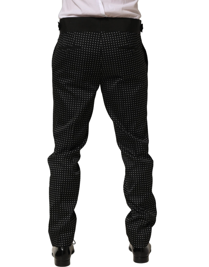 Dolce & Gabbana Black Polka Dot Cotton Dress Trouser Pants