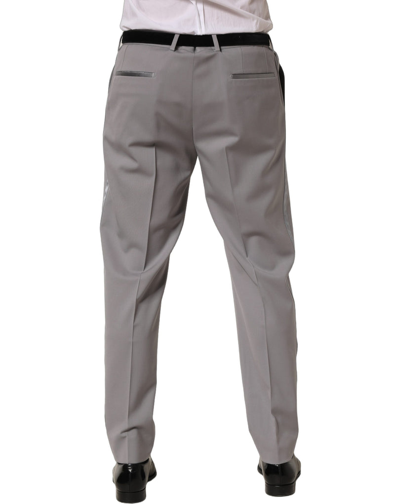 Dolce & Gabbana Gray Wool Tapered Men Dress Trouser Pants