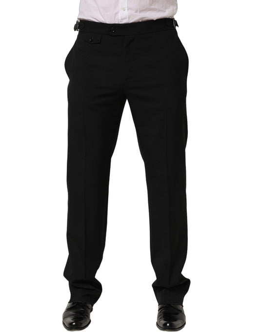 Dolce & Gabbana Black Tapered Leg Men's Dress Trouser Pants