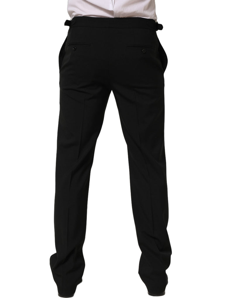 Dolce & Gabbana Black Tapered Leg Men Dress Trouser Pants