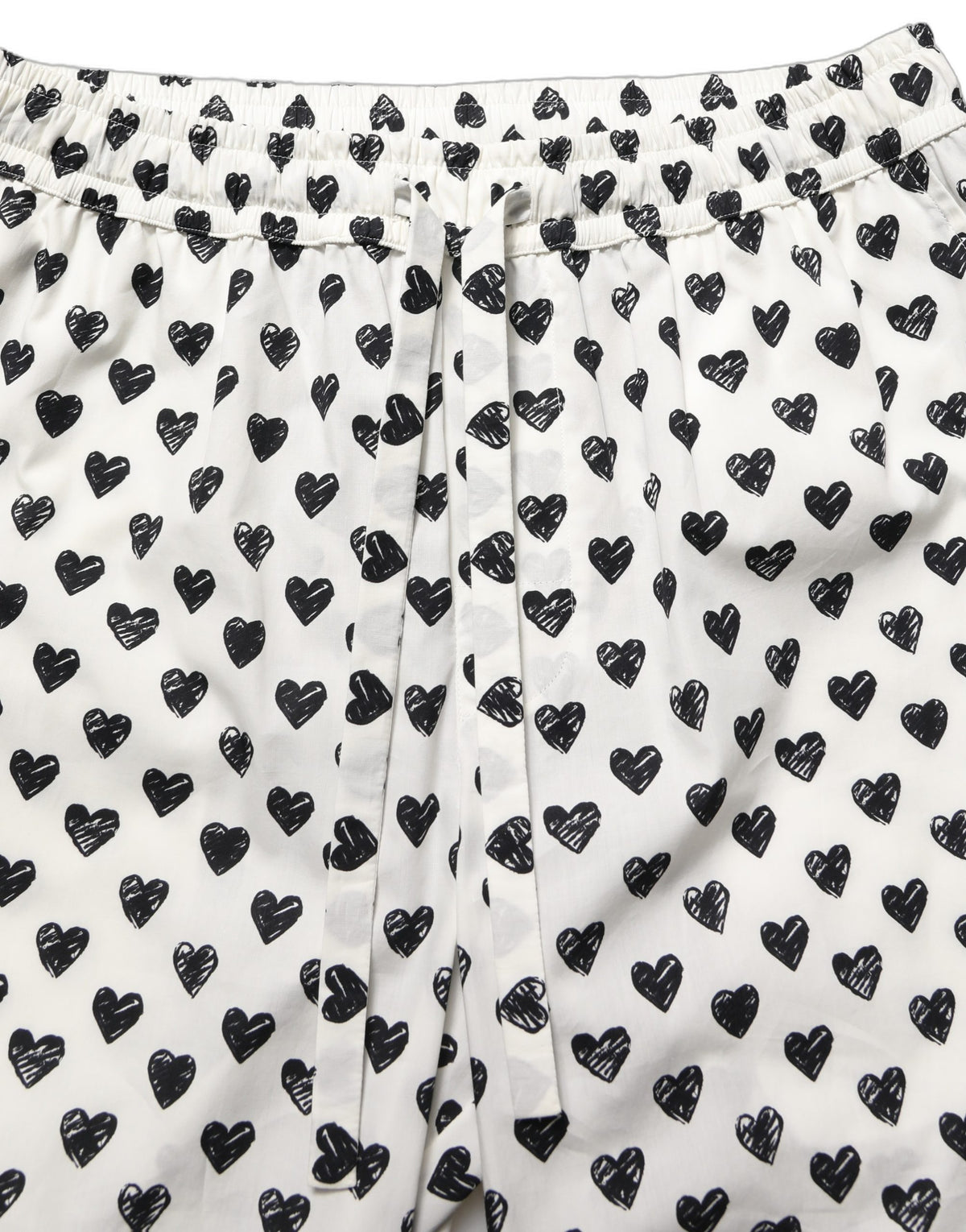 Dolce & Gabbana White Graphic Heart Print Men Trousers