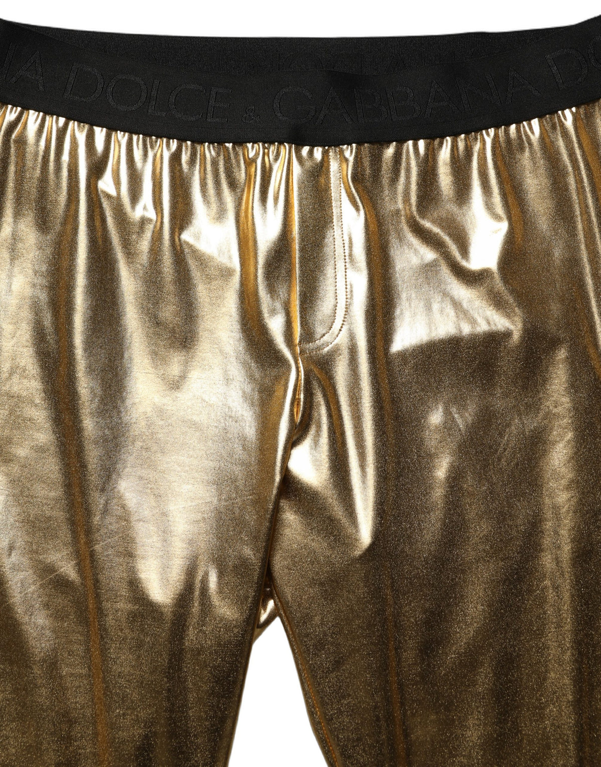 Dolce & Gabbana Gold Metallic Skinny Trousers for Men
