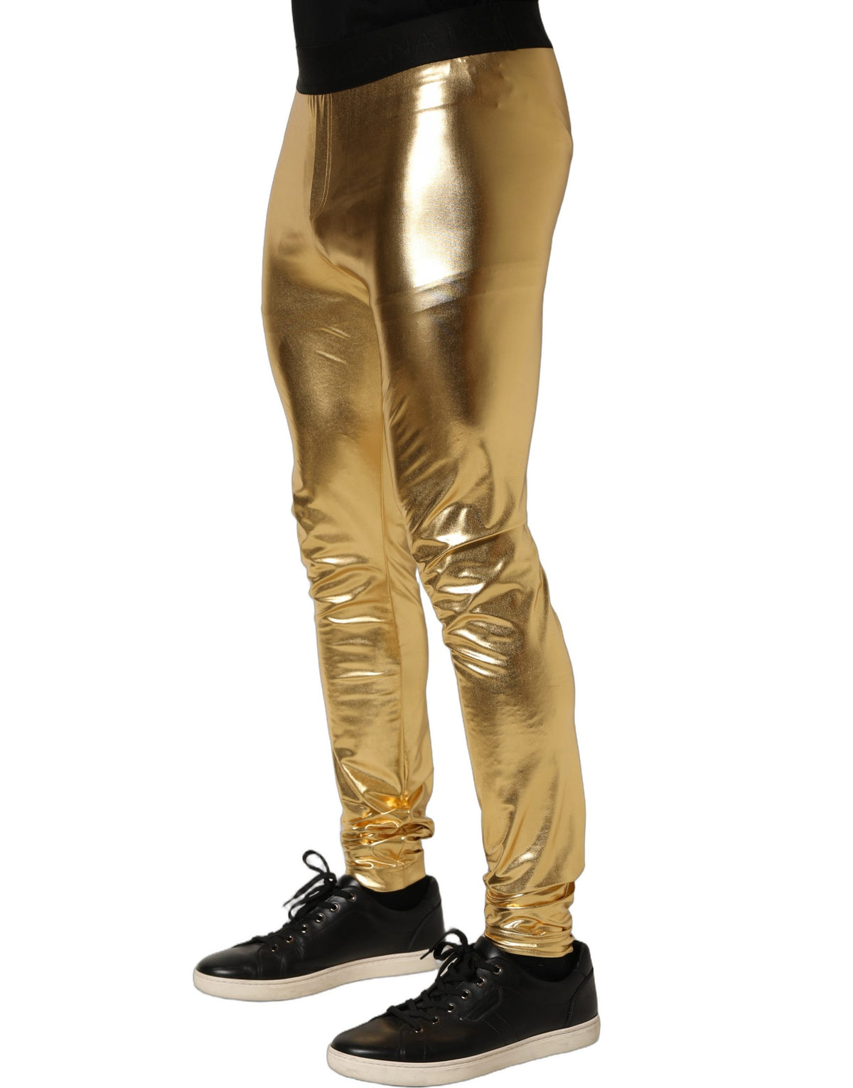 Dolce & Gabbana Gold Metallic Skinny Trousers for Men