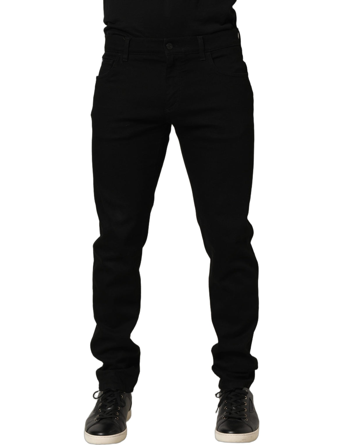 Dolce & Gabbana Black Cotton Stretch Skinny Jeans for Men