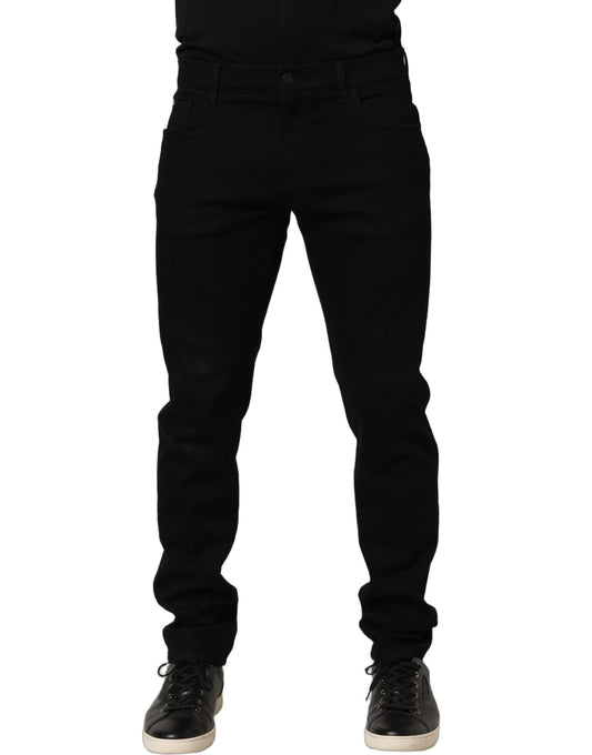 Dolce & Gabbana Black Cotton Stretch Skinny Jeans for Men