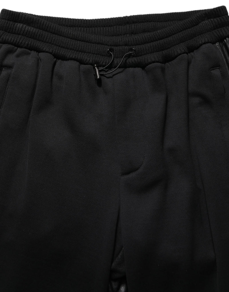 Dolce & Gabbana Black Mid Waist Cargo Jogger Sweatpants