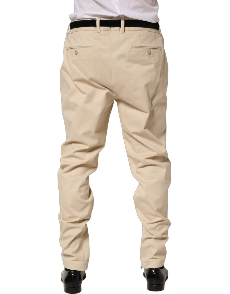 Dolce & Gabbana Beige Re-Edition Mid Waist Tapered Men Pants