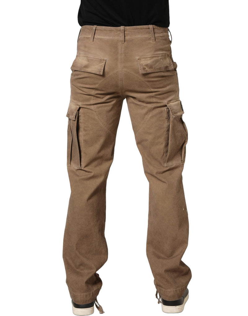 Dolce & Gabbana Brown Mid Waist Cargo Straight Trouser Pants