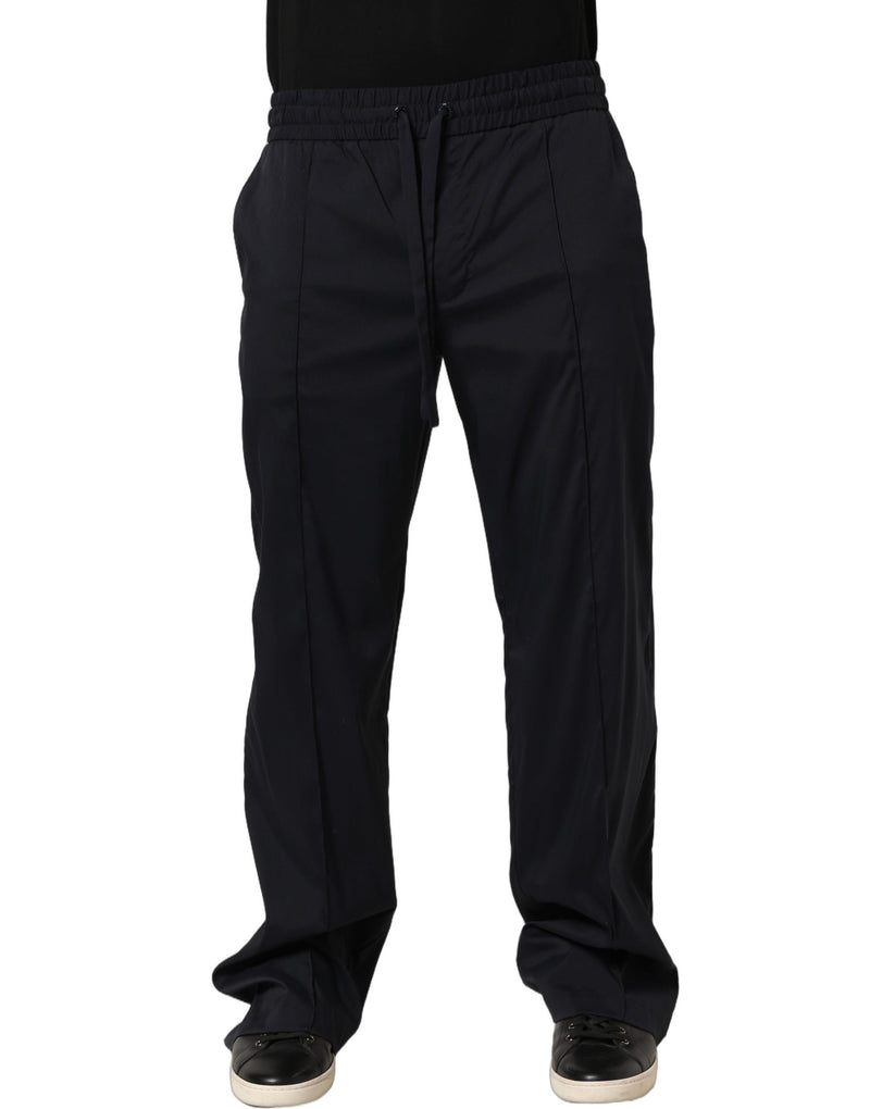 Dolce & Gabbana Black Nylon Straight Jogger Sweatpants