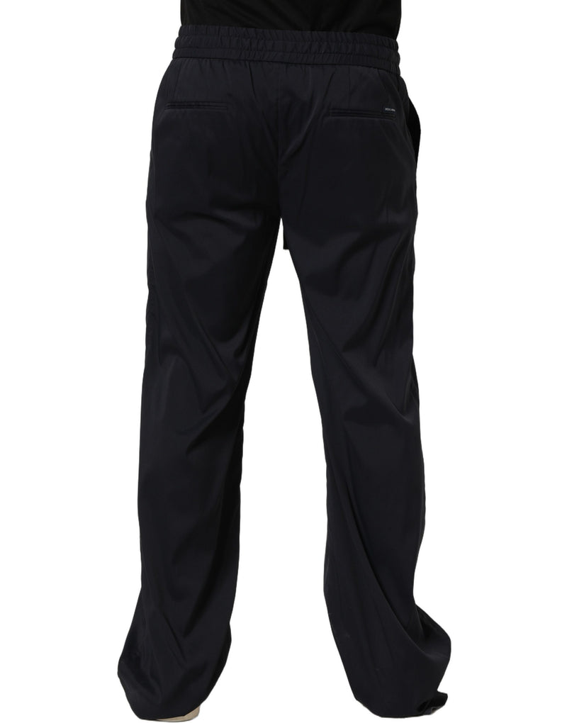 Dolce & Gabbana Black Nylon Straight Jogger Sweatpants