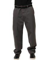 Dolce & Gabbana Dark Gray Mid Waist Straight Men Trouser Pants