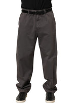 Dolce & Gabbana Dark Gray Mid-Waist Straight Men Trouser Pants